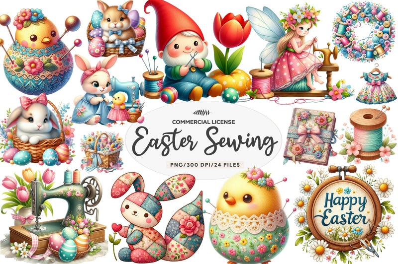 Spring & Easter Sewing Clipart Bundle - CraftNest - Digital Crafting and Art