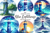 Blue Lighthouse Clipart Bundle