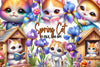 Spring Cat Clipart Bundle