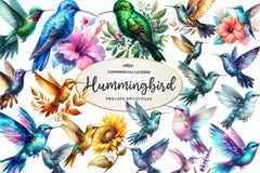 Hummingbird Collection Clipart Bundle - CraftNest - Digital Crafting and Art
