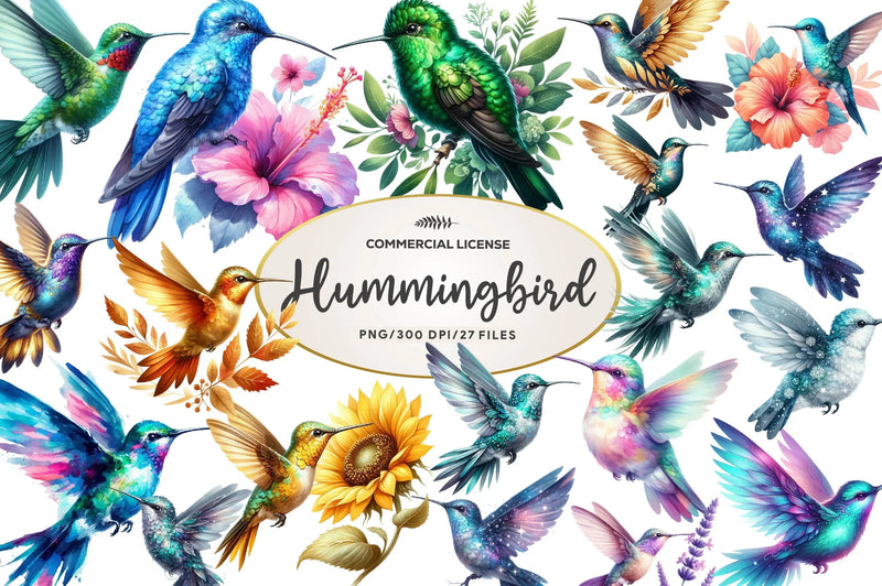 Hummingbird Collection Clipart Bundle - CraftNest - Digital Crafting and Art