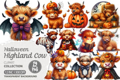 Cute Halloween Highland Cow Clipart Bundle 3 - CraftNest - Digital Crafting and Art
