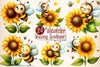 Bee Buzzing Sunflower Clipart Bundle