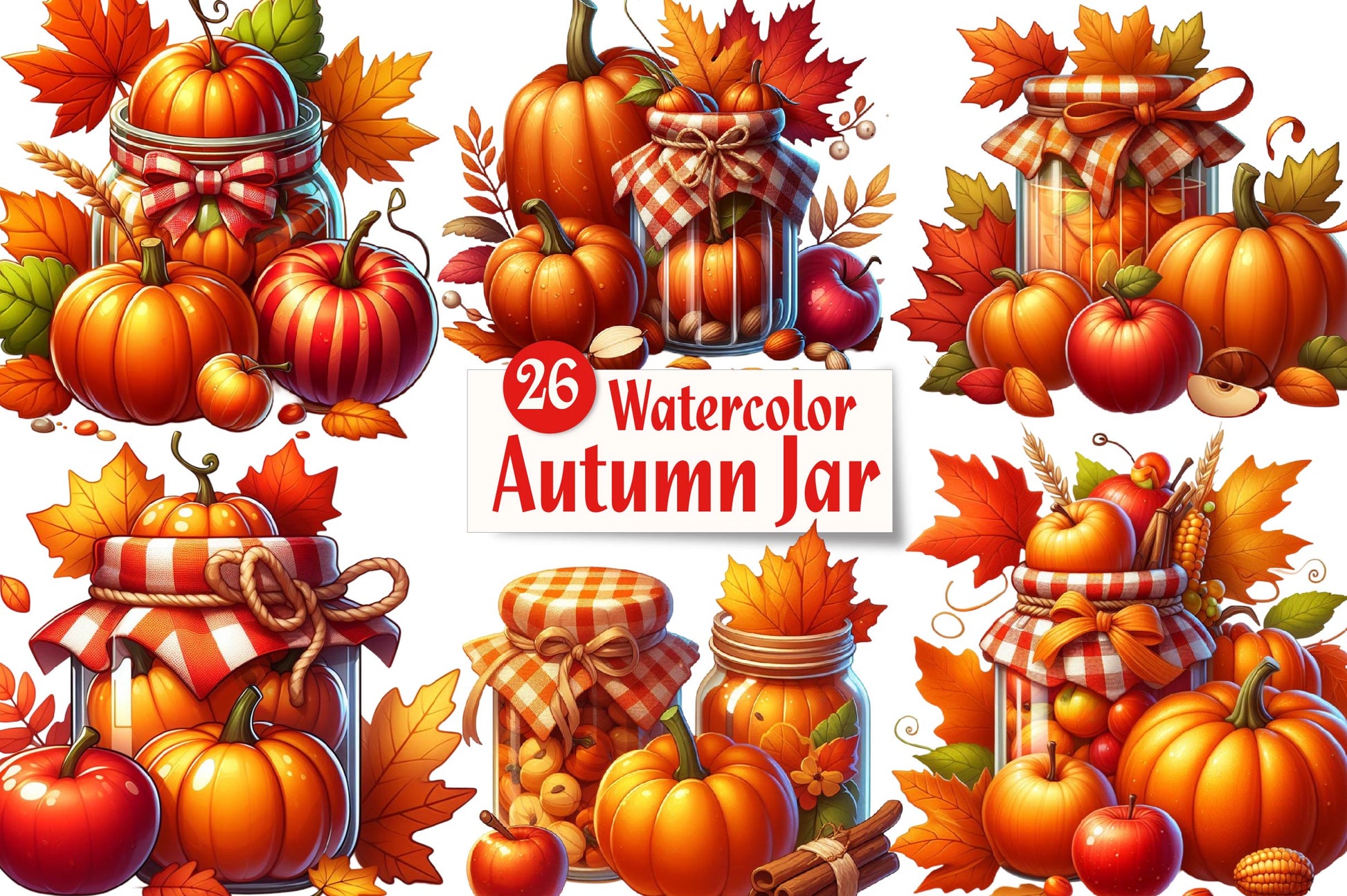Autumn Jar Clipart Bundle - CraftNest - Digital Crafting and Art