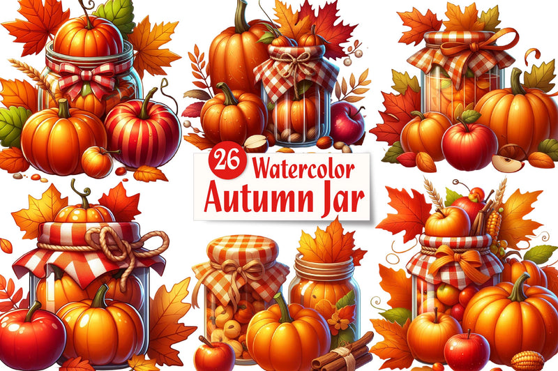 Autumn Jar Clipart Bundle - CraftNest - Digital Crafting and Art