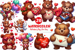Valentine's Day Love Bear Clipart Bundle - CraftNest - Digital Crafting and Art