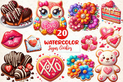 Valentine's Day Sugar Cookies Clipart Bundle - CraftNest - Digital Crafting and Art