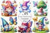 Cute Butterfly Gnome Clipart Bundle