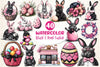 Easter Pink Black Easter Clipart Bundle