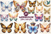 Gold Glitter Butterflies Clipart Bundle