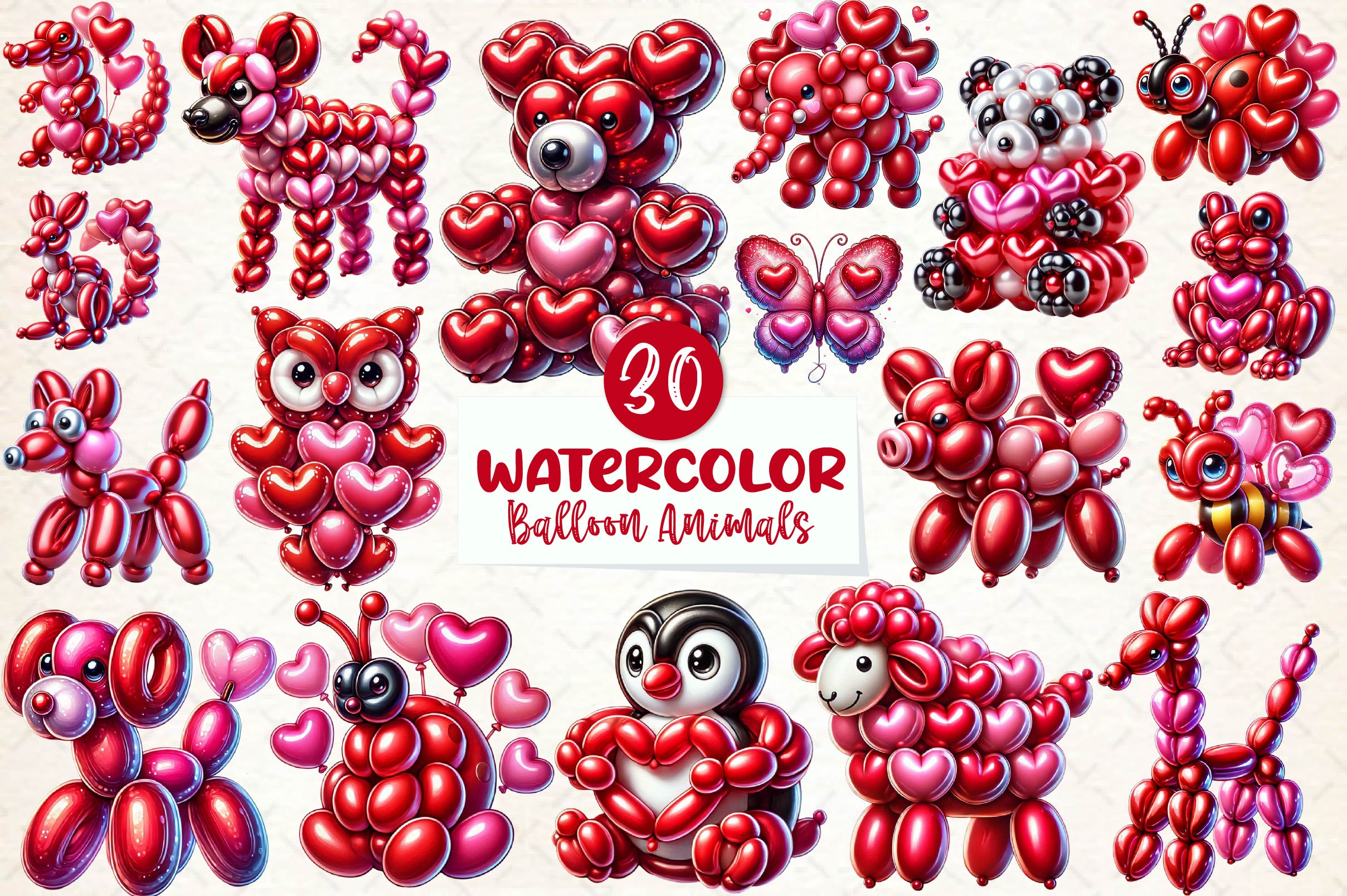 Balloon Animals Clipart Bundle - CraftNest - Digital Crafting and Art