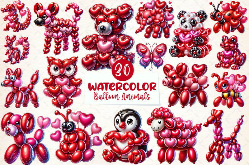 Balloon Animals Clipart Bundle - CraftNest - Digital Crafting and Art