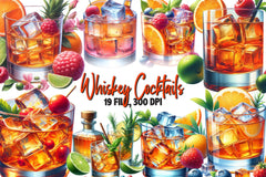Whiskey Cocktails Clipart Bundle - CraftNest - Digital Crafting and Art