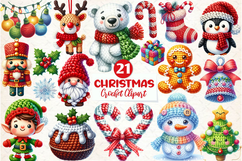 Crochet Christmas Clipart Bundle 1 - CraftNest - Digital Crafting and Art