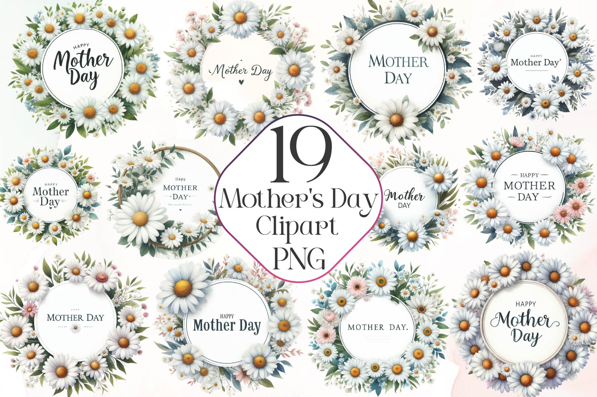 Happy Mother'S Day Floral Bouquets Clipart Bundle - CraftNest - Digital Crafting and Art