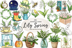 Lily Of The Valley Spring Clipart Bundle - CraftNest - Digital Crafting and Art
