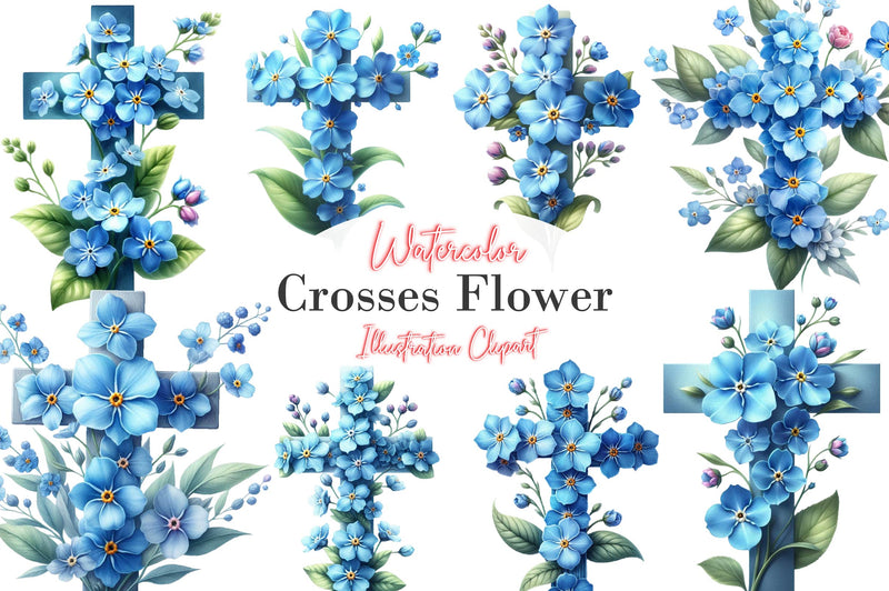 Crosses Flower Clipart Bundle - CraftNest - Digital Crafting and Art