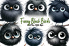 Funny Black Birds Clipart Bundle