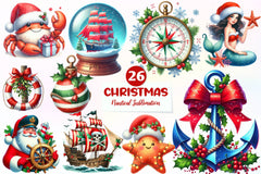 Nautical Christmas Clipart Bundle - CraftNest - Digital Crafting and Art
