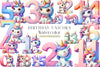Birthday Unicorn Clipart Bundle