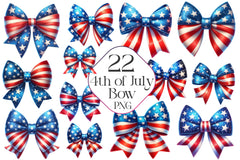 4th Of July Big Bow Ribbon Clipart Bundle - CraftNest - Digital Crafting and Art