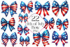4th Of July Big Bow Ribbon Clipart Bundle