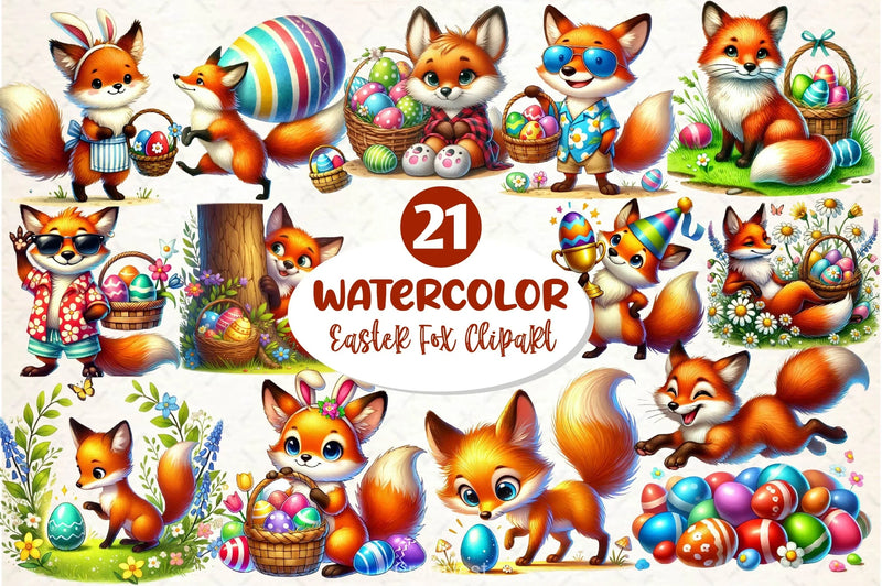 Easter Fox Clipart Bundle 3 - CraftNest - Digital Crafting and Art