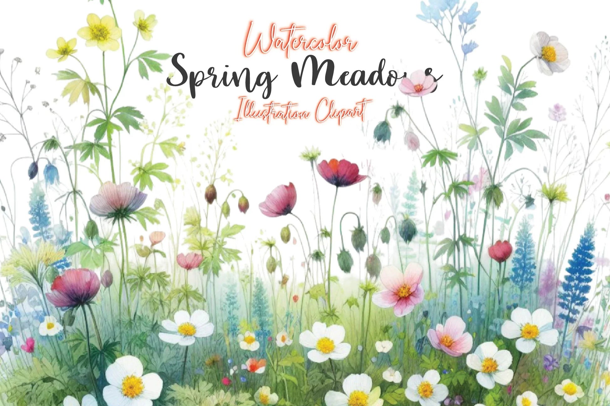 Spring Meadows Clipart Bundle - CraftNest - Digital Crafting and Art