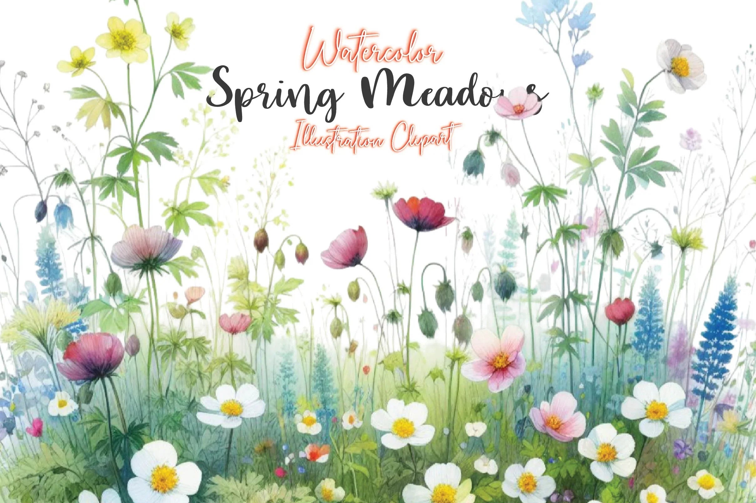 Spring Meadows Clipart Bundle - CraftNest - Digital Crafting and Art