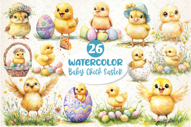 Cute Baby Chick Easter Clipart Bundle - CraftNest - Digital Crafting and Art