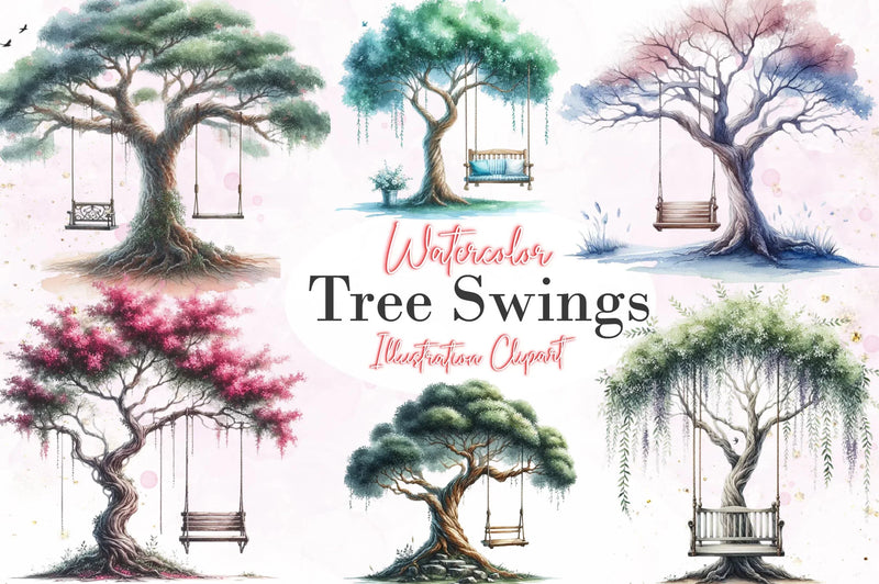 Tree Swings Clipart Bundle - CraftNest - Digital Crafting and Art