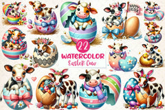 Easter Cow On Cracked Egg Clipart Bundle - CraftNest - Digital Crafting and Art