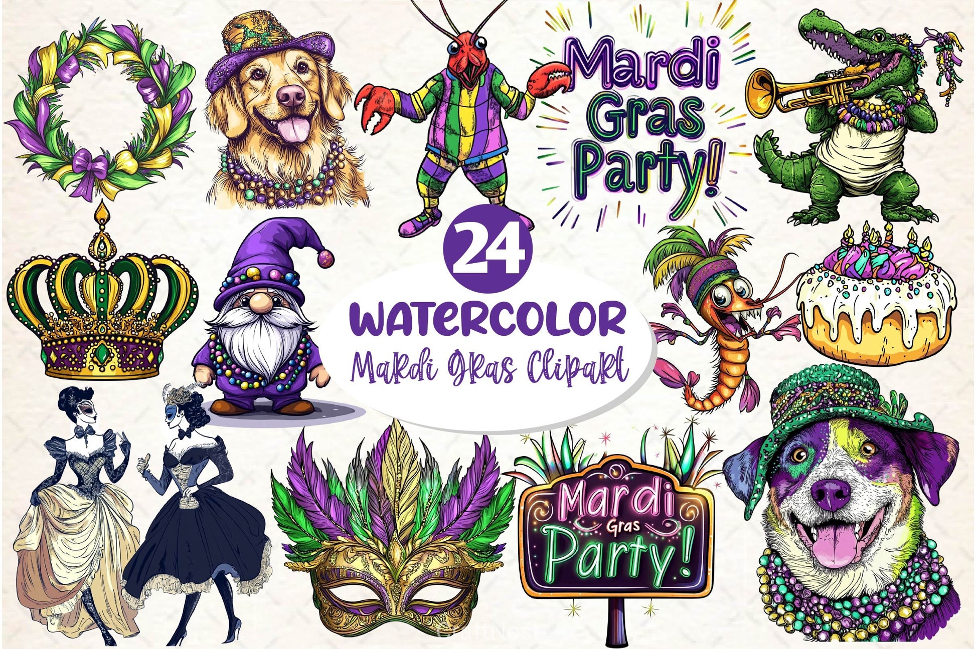 Mardi Gras Clipart Bundle 8 - CraftNest - Digital Crafting and Art