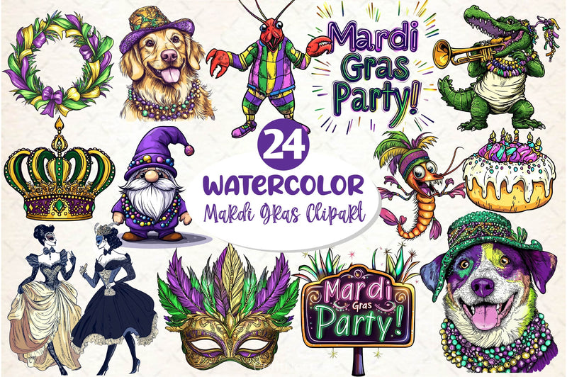 Mardi Gras Clipart Bundle 8 - CraftNest - Digital Crafting and Art