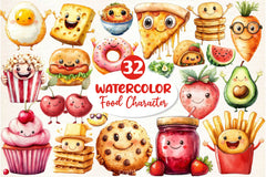 Food Character Clipart Bundle - CraftNest - Digital Crafting and Art