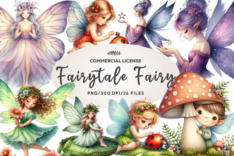 Fairytale Fairy Clipart Bundle - CraftNest - Digital Crafting and Art