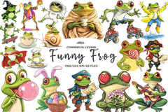 Quirky Funny Frog Clipart Bundle - CraftNest - Digital Crafting and Art