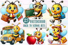 Back To School Bees Clipart Bundle - CraftNest - Digital Crafting and Art