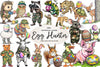 Egg Hunter Camo Animal Clipart Bundle
