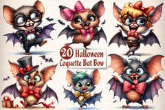 Coquette Bat Bow Halloween Clipart Bundle - CraftNest - Digital Crafting and Art