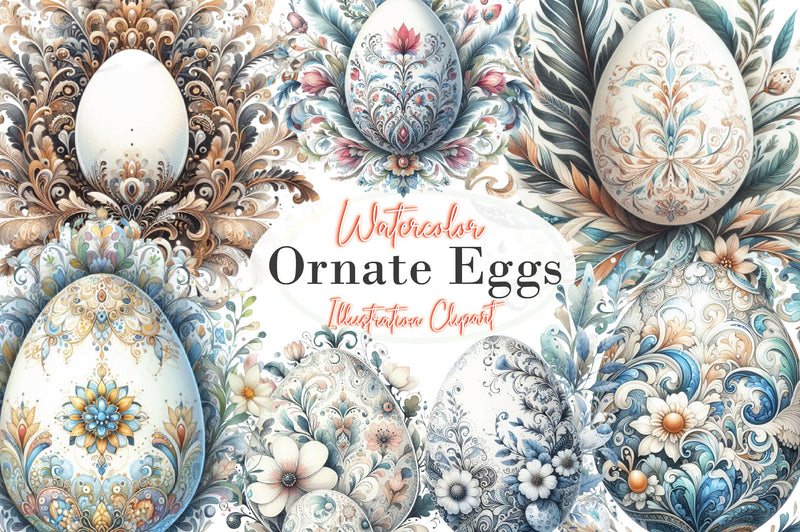 Ornate Eggs Clipart Bundle - CraftNest - Digital Crafting and Art