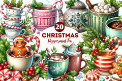 Peppermint Tea Clipart Bundle - CraftNest - Digital Crafting and Art