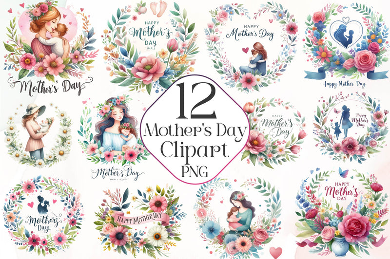 Happy Mother'S Day Floral Clipart Bundle - CraftNest - Digital Crafting and Art
