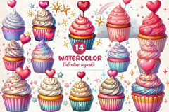 Valentine Cupcake Clipart Bundle - CraftNest - Digital Crafting and Art