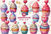Valentine Cupcake Clipart Bundle