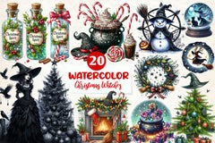 Christmas Witches Clipart Bundle - CraftNest - Digital Crafting and Art