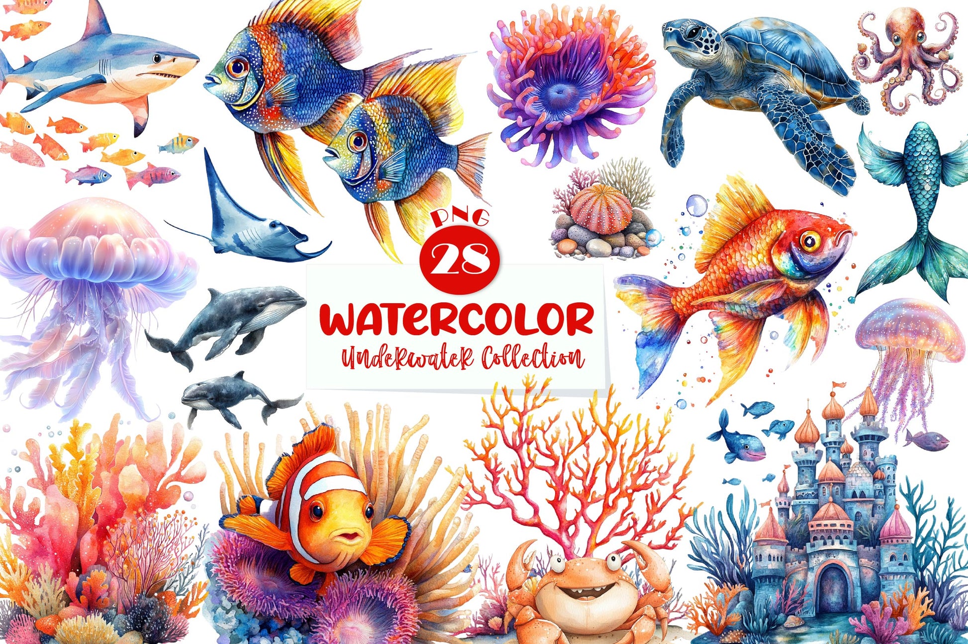 Underwater Collection Clipart Bundle - CraftNest - Digital Crafting and Art