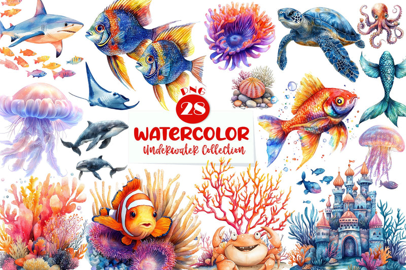 Underwater Collection Clipart Bundle - CraftNest - Digital Crafting and Art