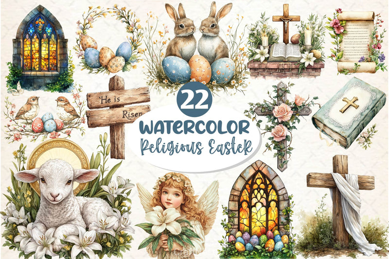 Antique Religious Easter Clipart Bundle 3 - CraftNest - Digital Crafting and Art