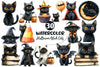Cute Halloween Black Cats Clipart Bundle 3